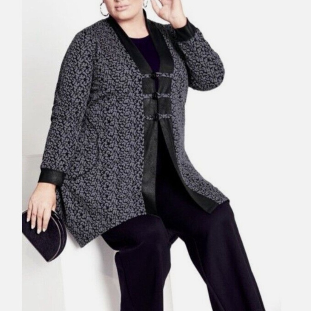 Navabi Kolektion NWT Roxbury animal print textured lagenlook cardigan jacket